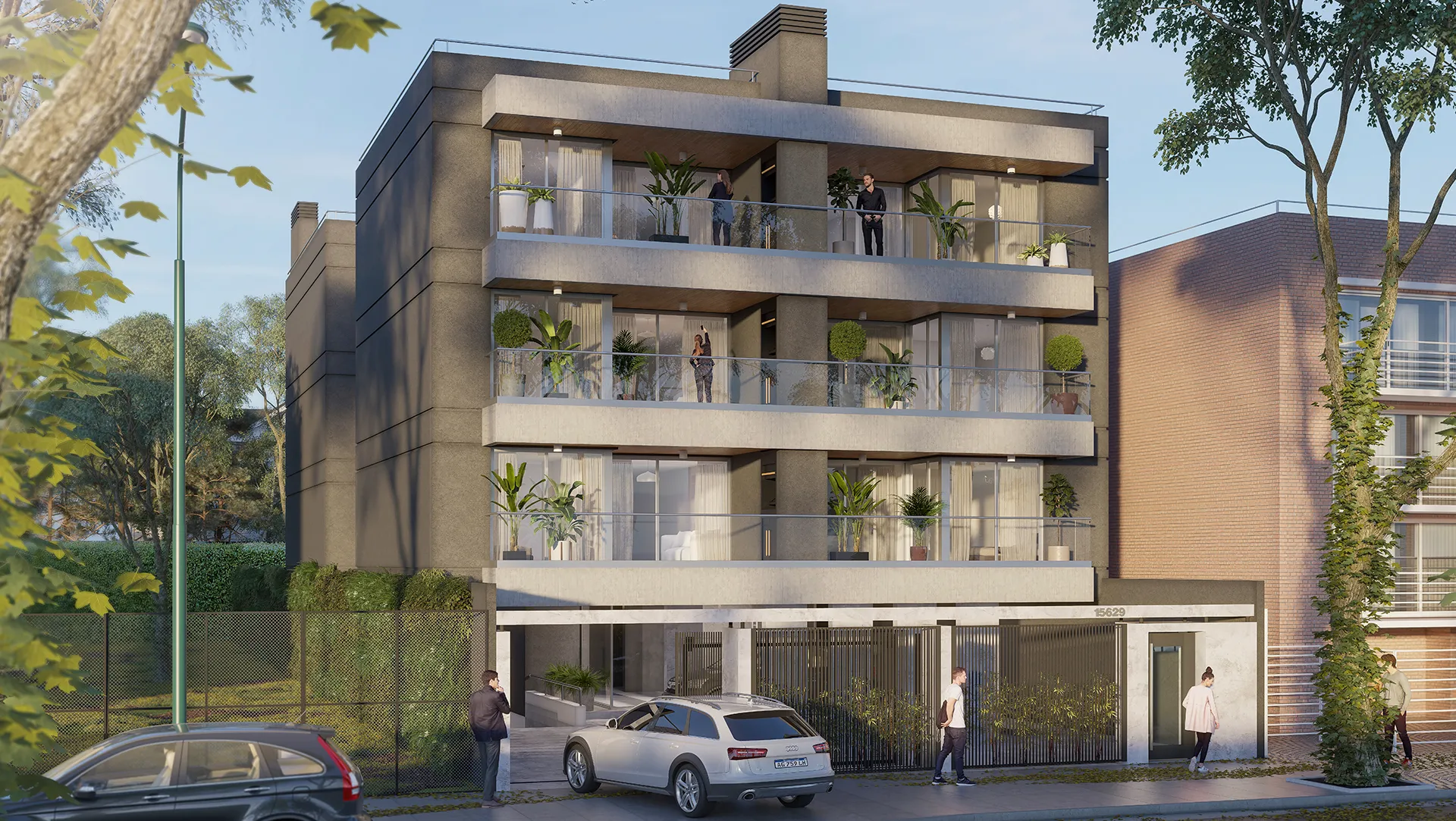 Render exterior del edificio Tempus Acassuso II